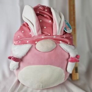 New With Tags! YANCY The Pink Bunny Easter Gnome 14 In Squishmallow Plush